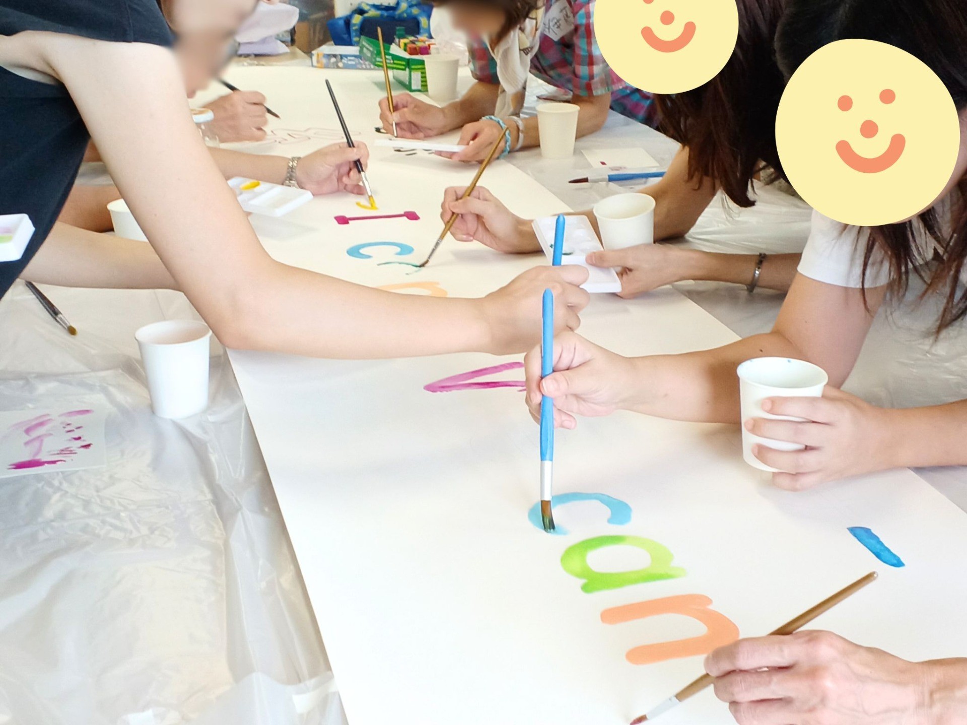 【水彩画プログラム】オハナのみんなでセミナーの横断幕を作りました！
